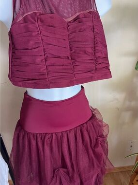 Child’s dance costume  Burgundy A-Line Tulle Skirt
